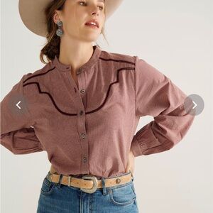 NWT Tecovas women’s mini seersucker blouse M